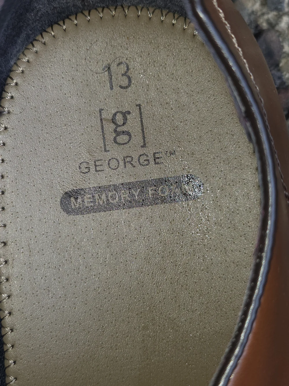 George Tan  Man Made Leather Derby Shoes with Dark Brown Laces